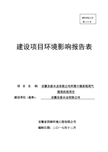 安徽东盾木业有限公司纤维干燥系统尾气提效改造项目