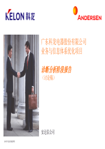 安达信——科龙项目第一阶段诊断分析报告（PPT 162页）