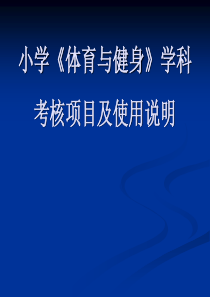 小学《体育与健身》学科考核项目及使用说明