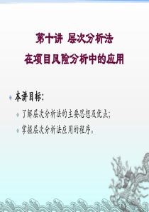 层次分析法在项目风险分析中的应用