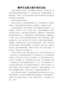 教师专业能力提升培训总结