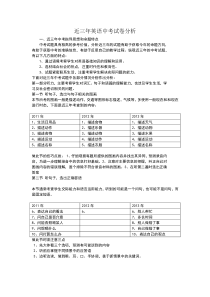 近三年英语中考试卷分析