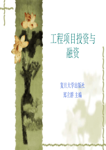 工程项目投资与融资第6章郑立群