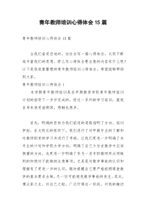 2021年青年教师培训心得体会篇