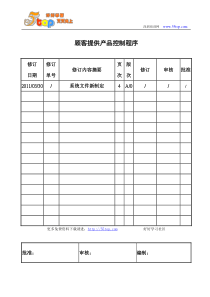 工程项目顾客提供产品控制程序