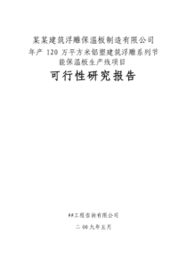 年产120万平方米铝塑建筑浮雕系列节能保温板生产线项目可研