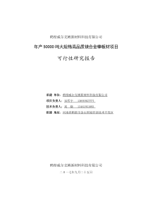 年产50000吨高品质镁合金棒材项目可研报告