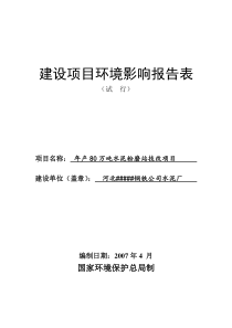 年产80万吨水泥粉磨站技改项目环评报告