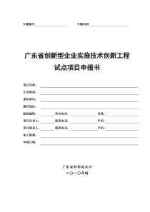 广东省创新型企业实施技术创新工程试点项目申报书