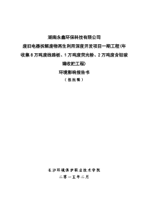 废旧电器拆解废物再生利用深度开发项目一期工程