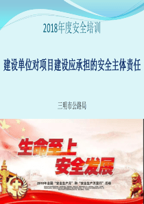 建设单位对项目建设应承担的安全主体责任（PPT39页)