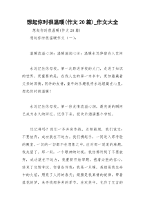 2021年想起你时很温暖作文篇作文大全