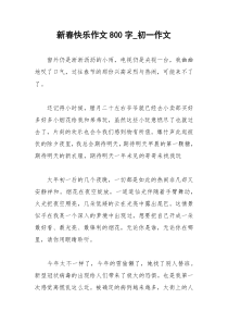 2021年新春快乐作文字初一作文