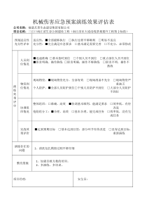 机械伤害应急预案演练效果评估