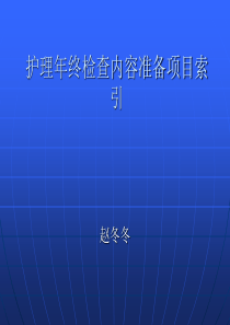 护理年终检查内容准备项目索引