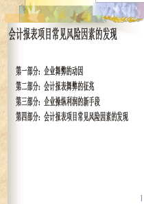 报表项目常见风险因素的分析