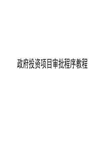 政府投资项目审批