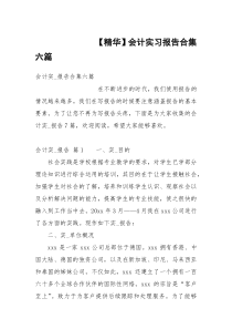 【精华】会计实习报告合集六篇