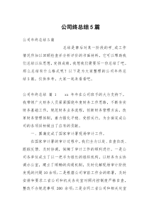 公司终总结5篇