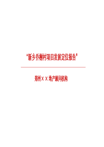 新乡乔榭村项目前期报告提报