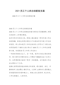 2021员工个人终总结新版多篇