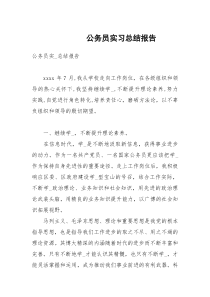 公务员实习总结报告