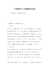 小学教师个人师德师风总结