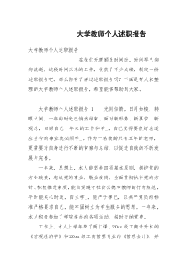 大学教师个人述职报告