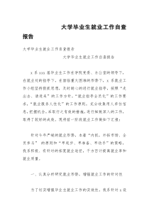 大学毕业生就业工作自查报告