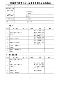 电机电子类实(试)验室安全卫生自我检核表