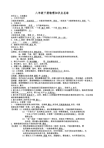 八年级下册物理力学知识点总结(人教版)