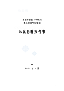 某铁合金厂锰铁合金电炉技改项目环评报告书