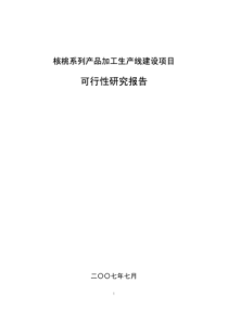 核桃系列产品加工生产线建设项目可研报告