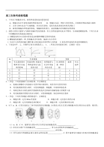 高三生物考前练笔题3