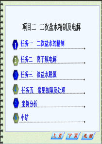 氯碱生产与操作(张艳君)项目二二次盐水精制及电解