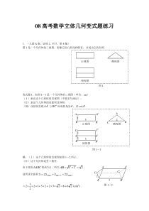 08高考数学立体几何变式题练习