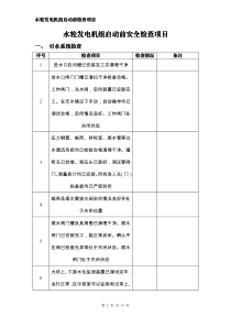 水轮发电机组启动前检查项目