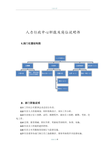 人力行政部岗位职责