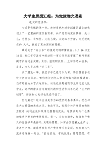 大学生思想汇报：为党旗增光添彩