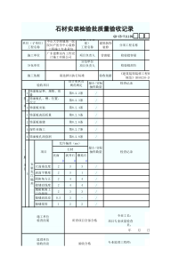 石材安装检验批质量验收记录