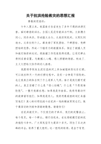 关于抗洪抢险救灾的思想汇报