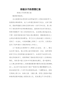 积极分子的思想汇报