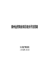 泰州金贸商业项目初步开发思路(1)