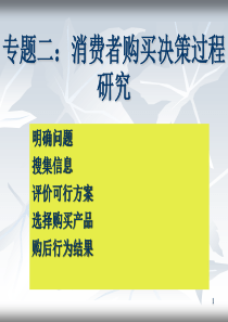 消费者行为学专题二--消费者购买决策过程