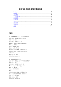 浙江省金华市企业项目需求汇编