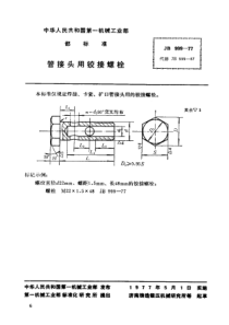 JB-T 999-1977 管接头用铰接螺栓