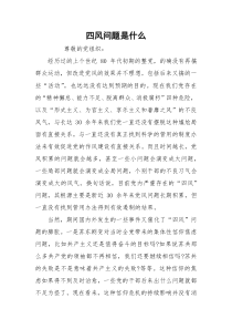 四风问题是什么