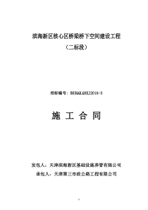 滨海新区核心区桥梁桥下空间建设项目二标段合同