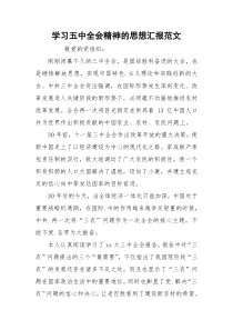 学习五中全会精神的思想汇报范文