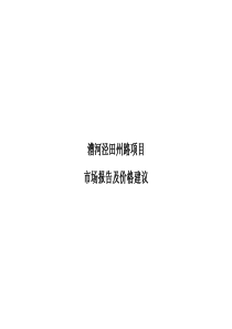 漕河泾田州路项目市场报告及价格建议